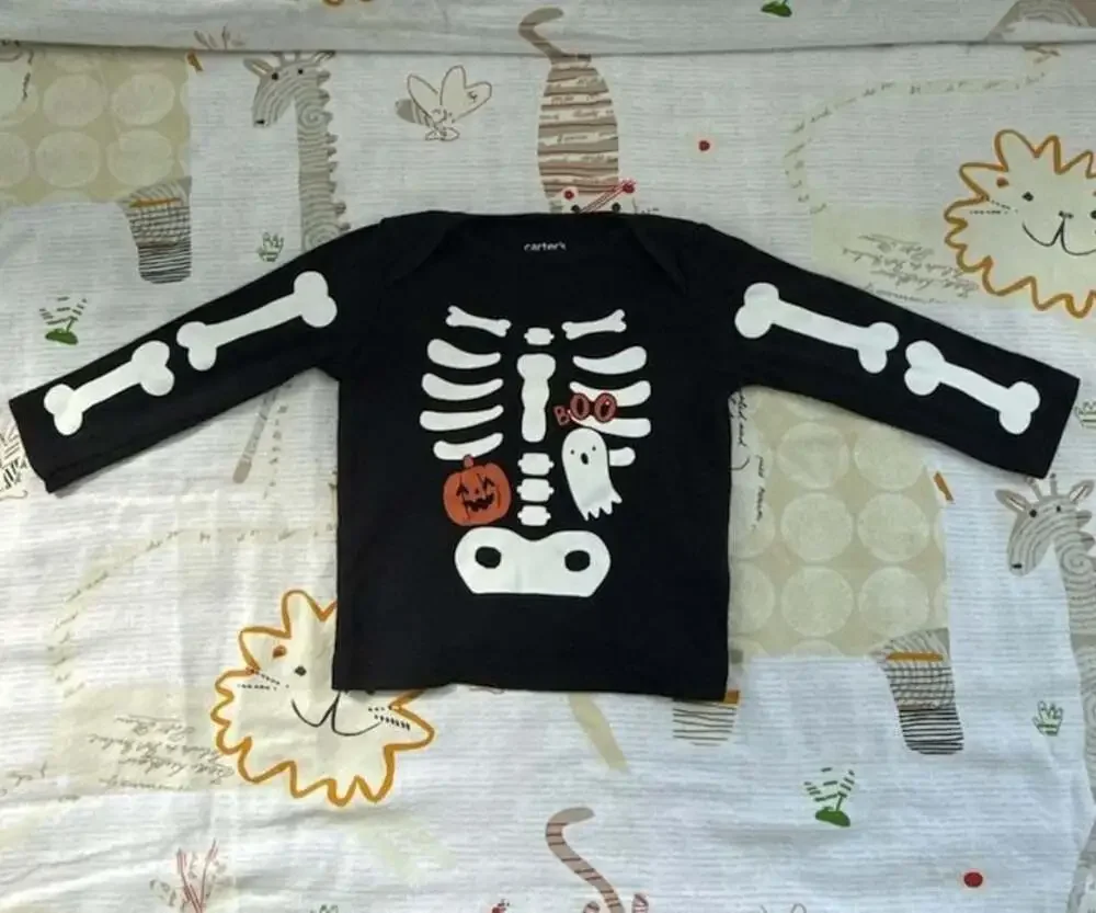 Carter's Child of Mine Halloween Skeleton Outfit Set 6-9 Months